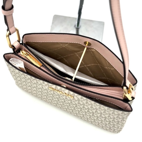 Michael Kors Trisha MD Triple Compartment Xbody Bag & Double Zip Wallet Set - Picture 9 of 12